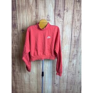 Nike Mock Neck Cropped Dusty Red Sweatshirt Women's Size M